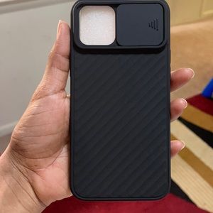 Black iPhone 12 Pro Max case with Camera protector